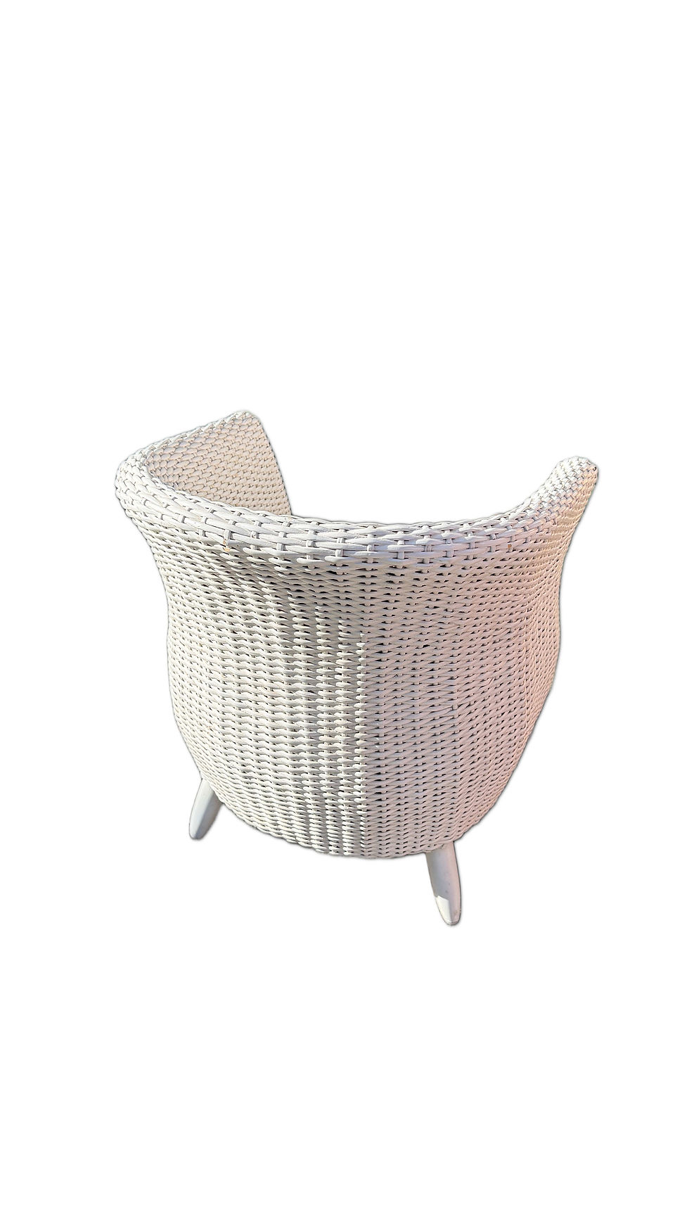 Thumbnail: White Woven Rattan Indonesian Lombok Chair