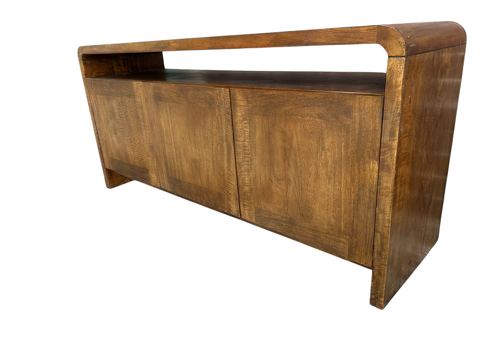 Thumbnail: Solid dark wood sideboard / TV unit with rounded edges