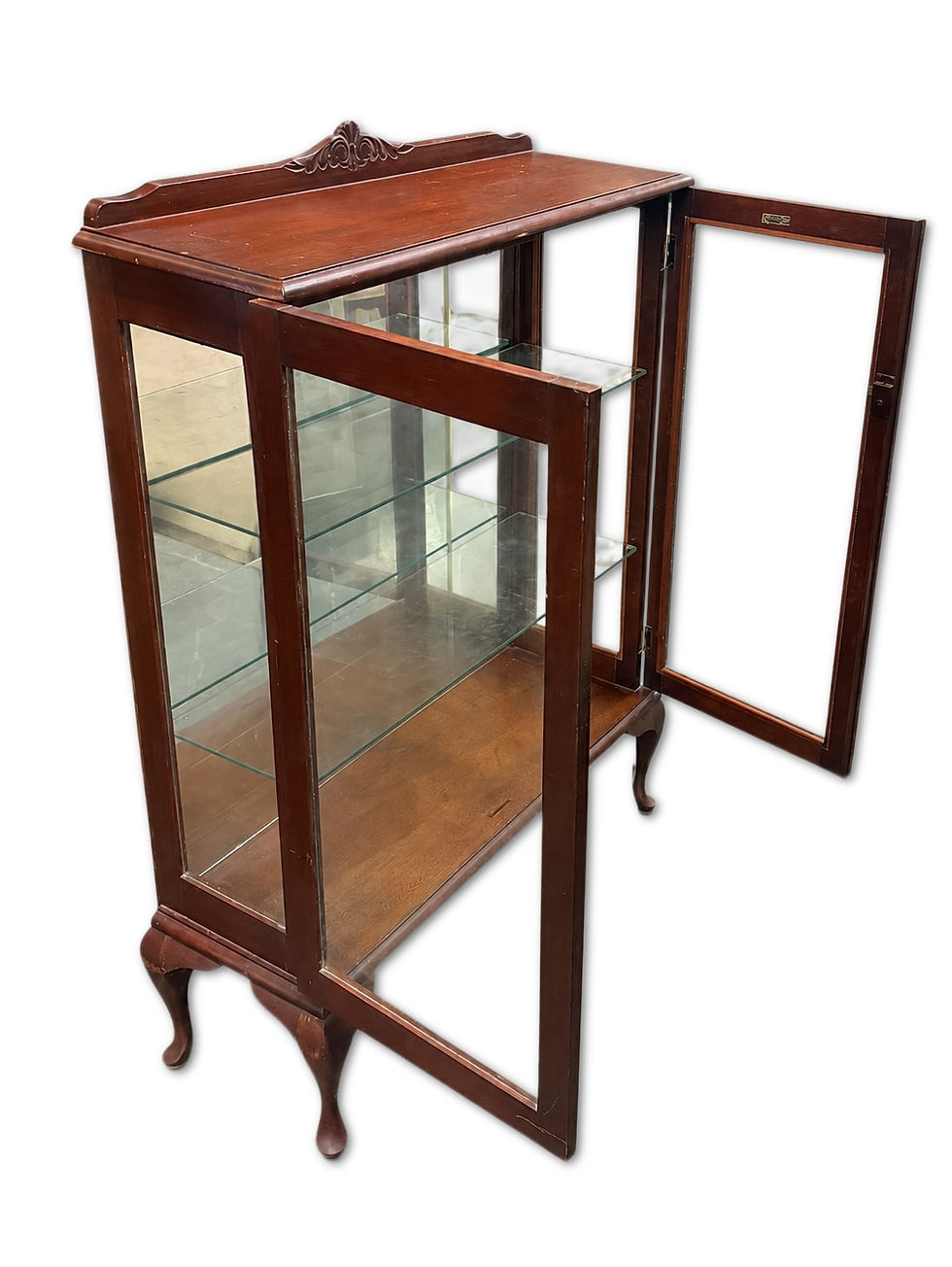 Thumbnail: Vintage Two-Door Timber Display Cabinet