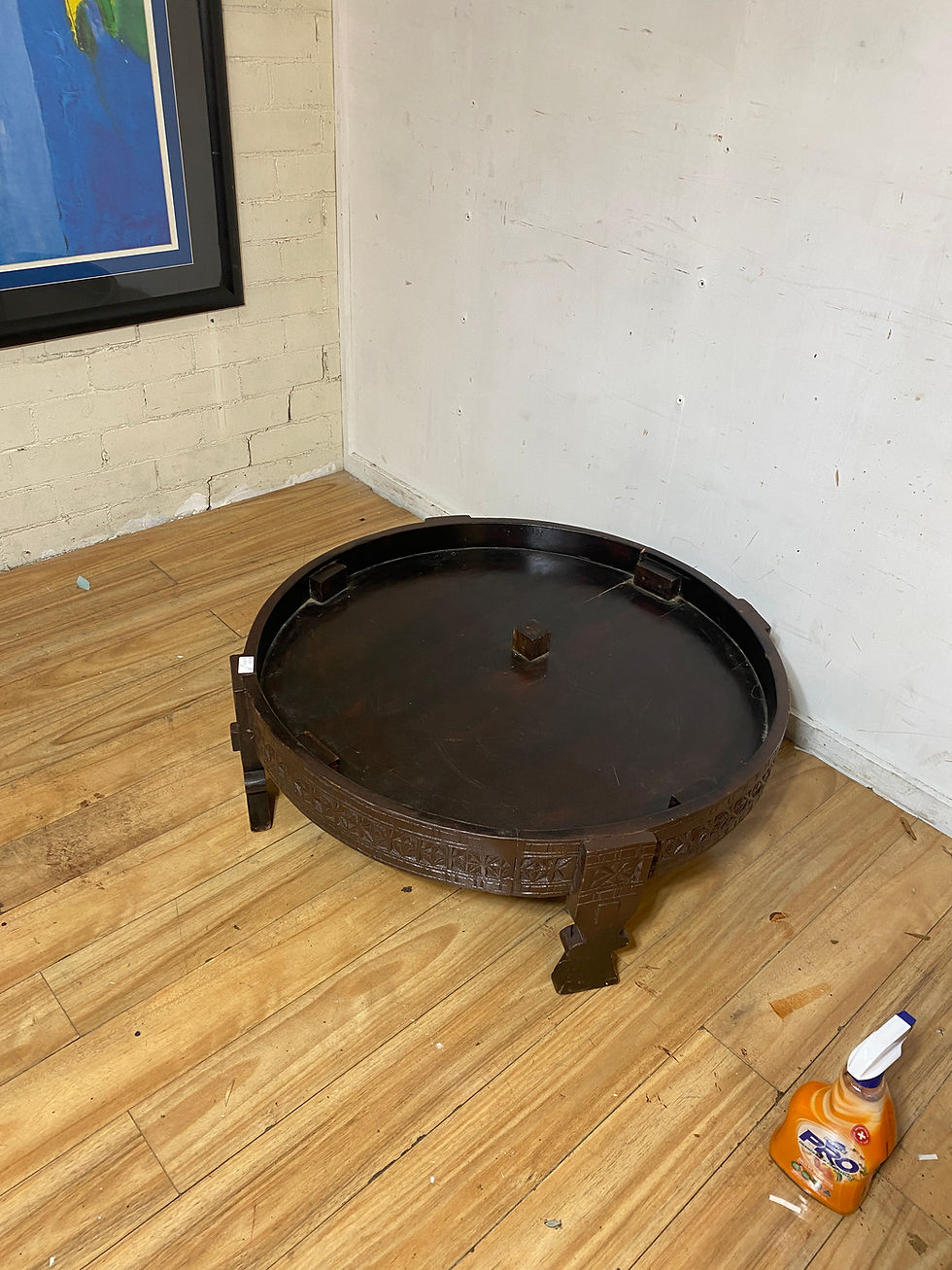 Thumbnail: Indian Carved Spice Table – Round Low Coffee Table