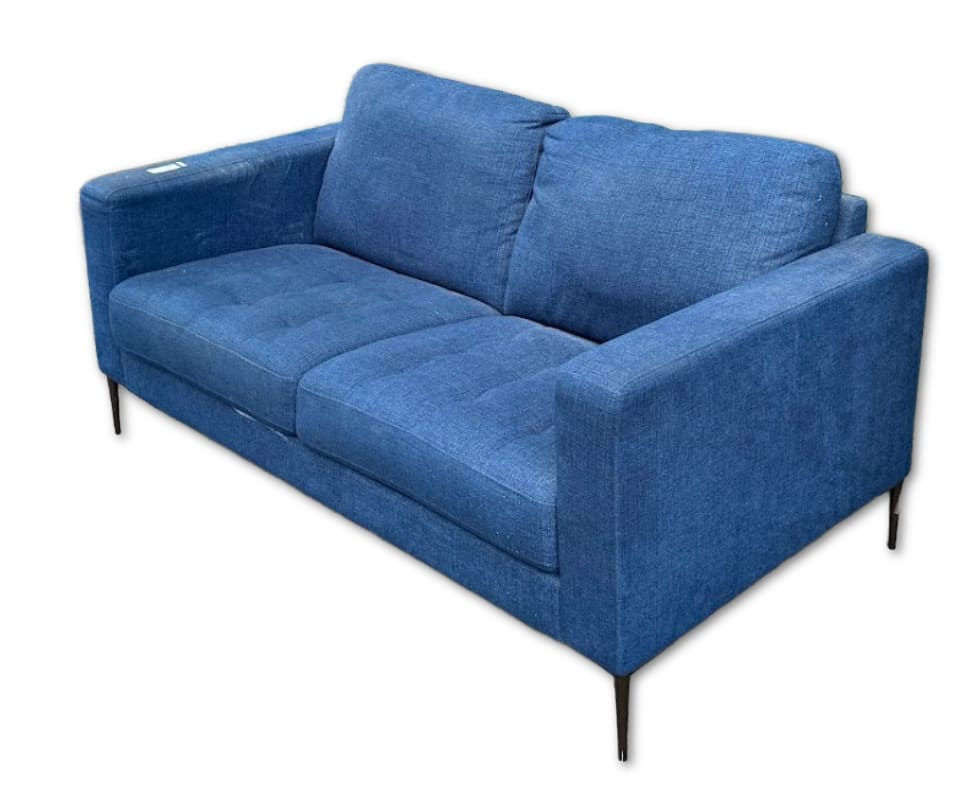 Thumbnail: Sturdy Blue Two-Seater Sofa