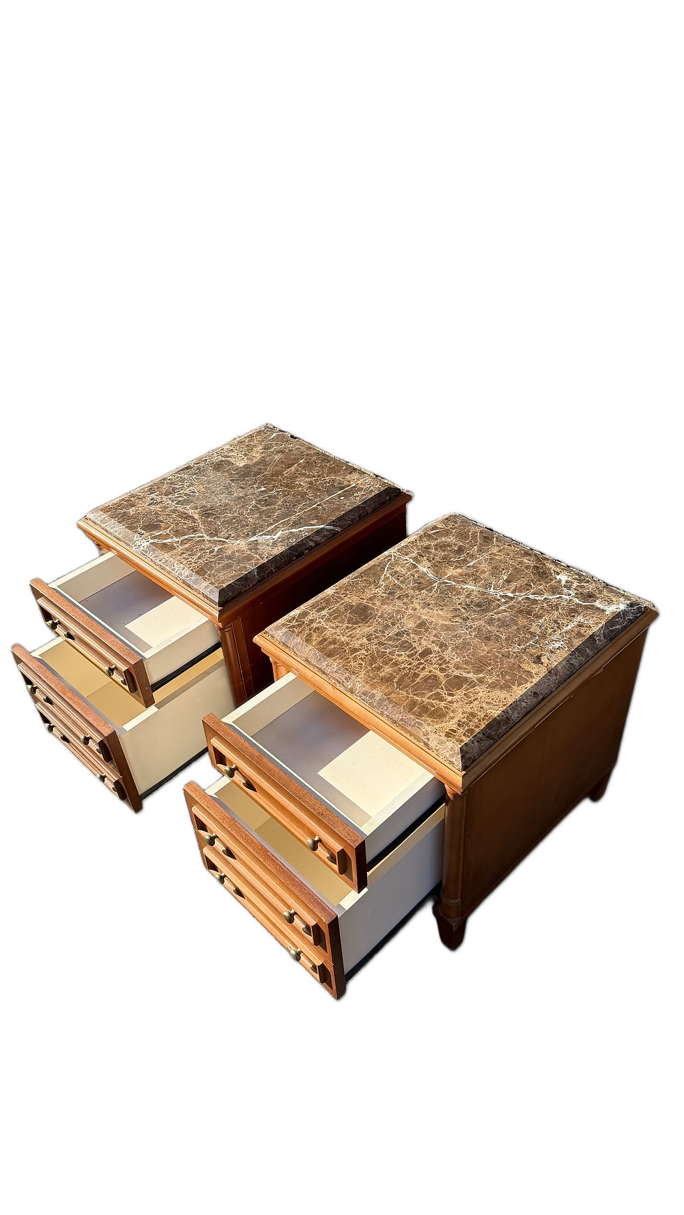 Thumbnail: Vintage-Style Nightstands with Marble Top
