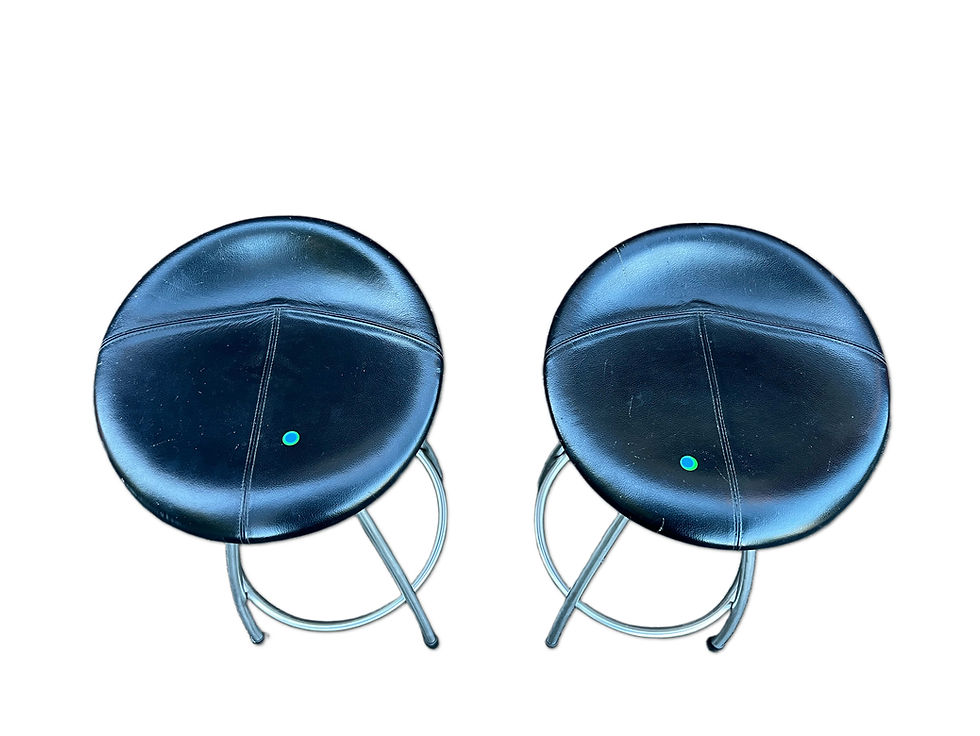 Thumbnail: Minimalist Chrome and Leather Bar Stools