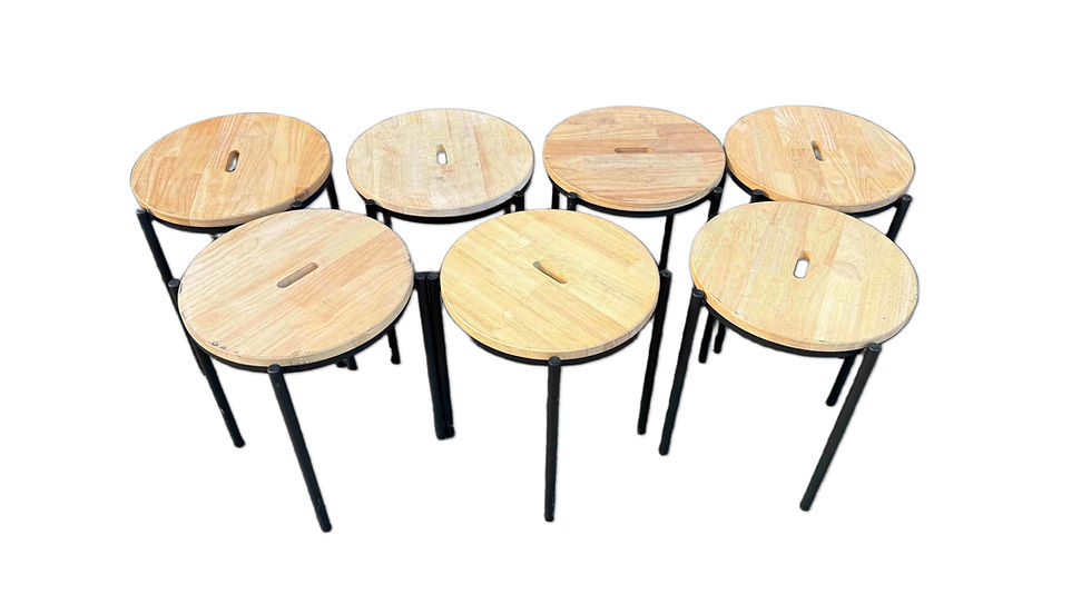 Thumbnail: Modern-Style Stools with Circular Wooden Seats