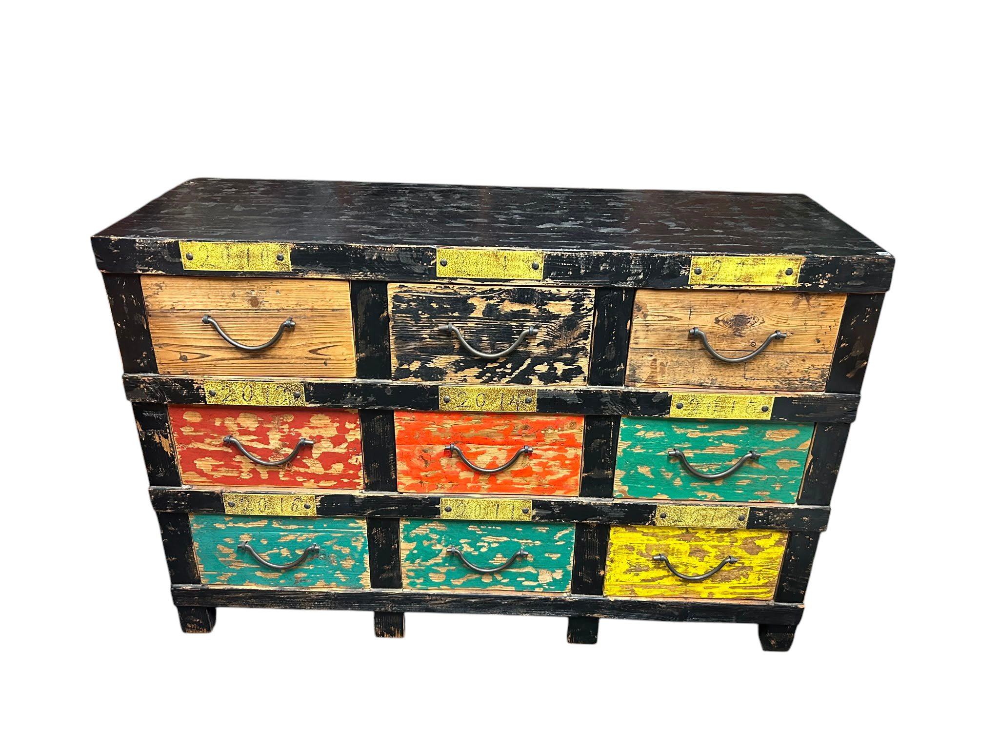Retro colorful multi-drawer sideboards