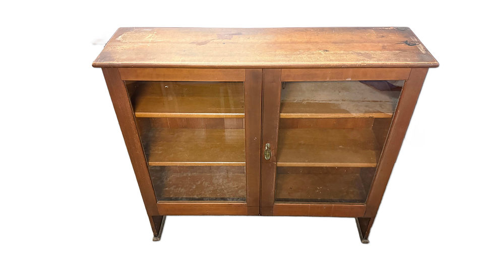 Thumbnail: Vintage Wooden Display Cabinet with Glass Doors