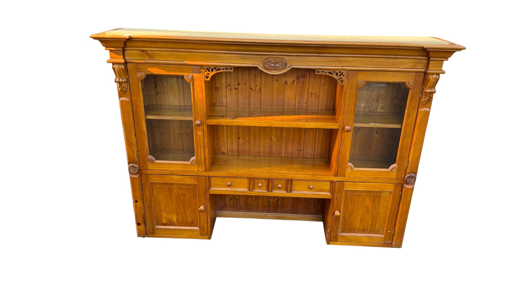Hardwood ornate hutch