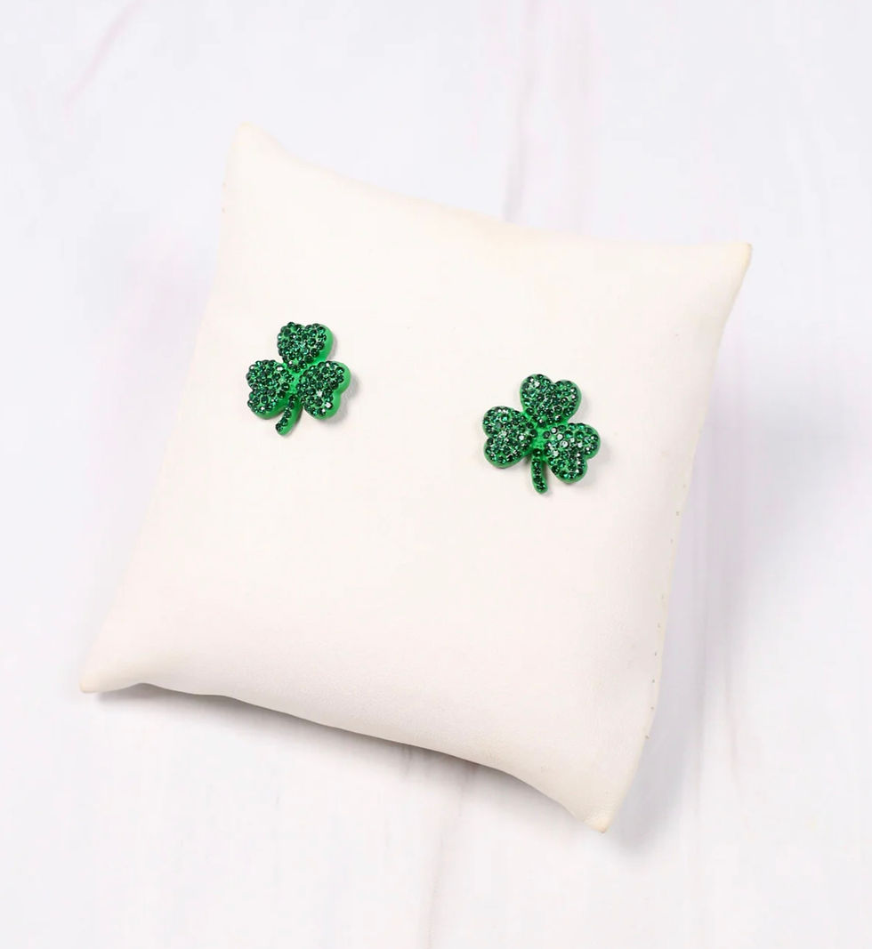 Thumbnail: Bejeweled Shamrock Stud Earrings