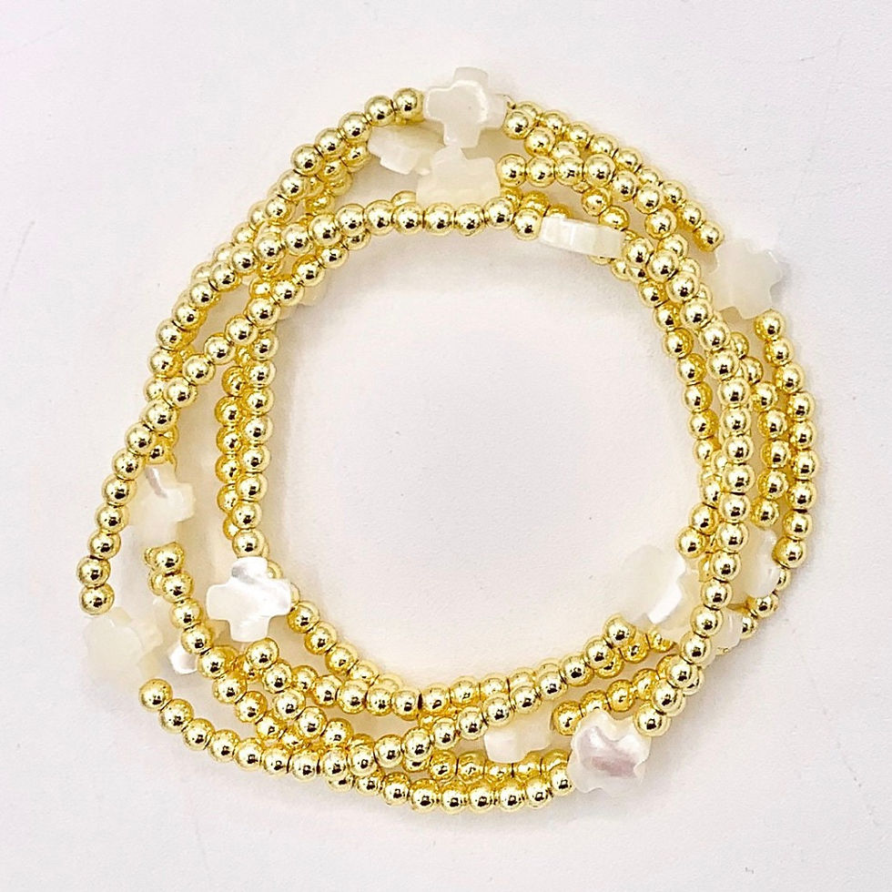 Thumbnail: Gold Gloss Stretch Bracelets