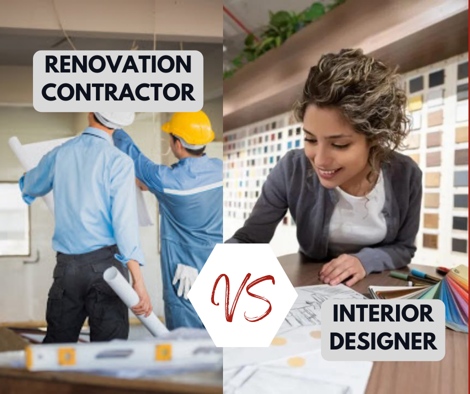 Understanding the difference between a renovation contractor vs interior designer