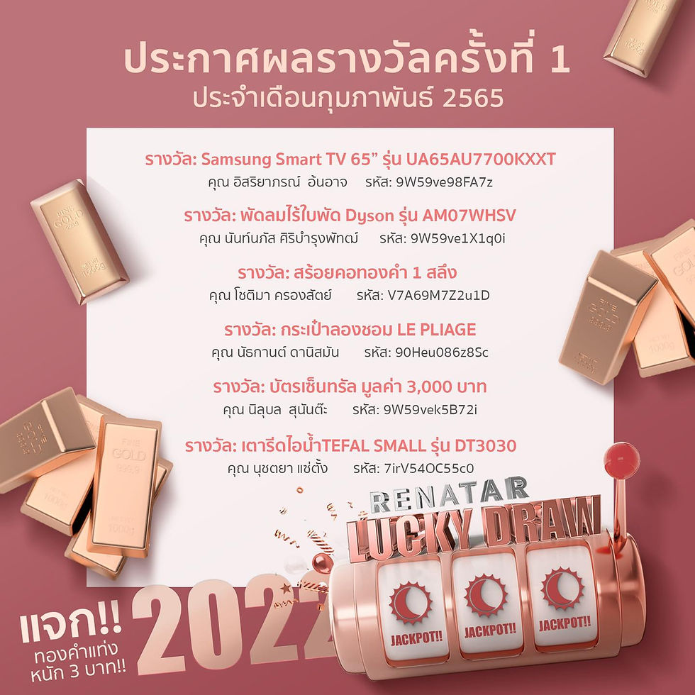 ประกาศรางวัล Lucky Draw 2022 Q1 / 1