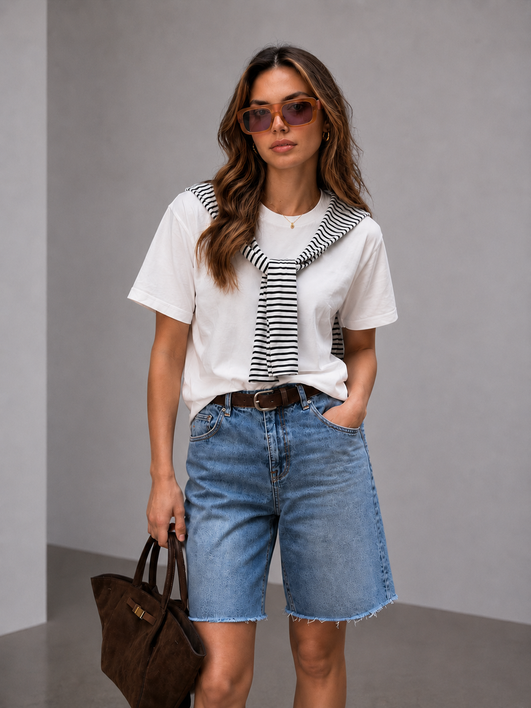 CAMISETA BÁSICA RENACER CON DETALLE DE SUÉTER INTEGRADO