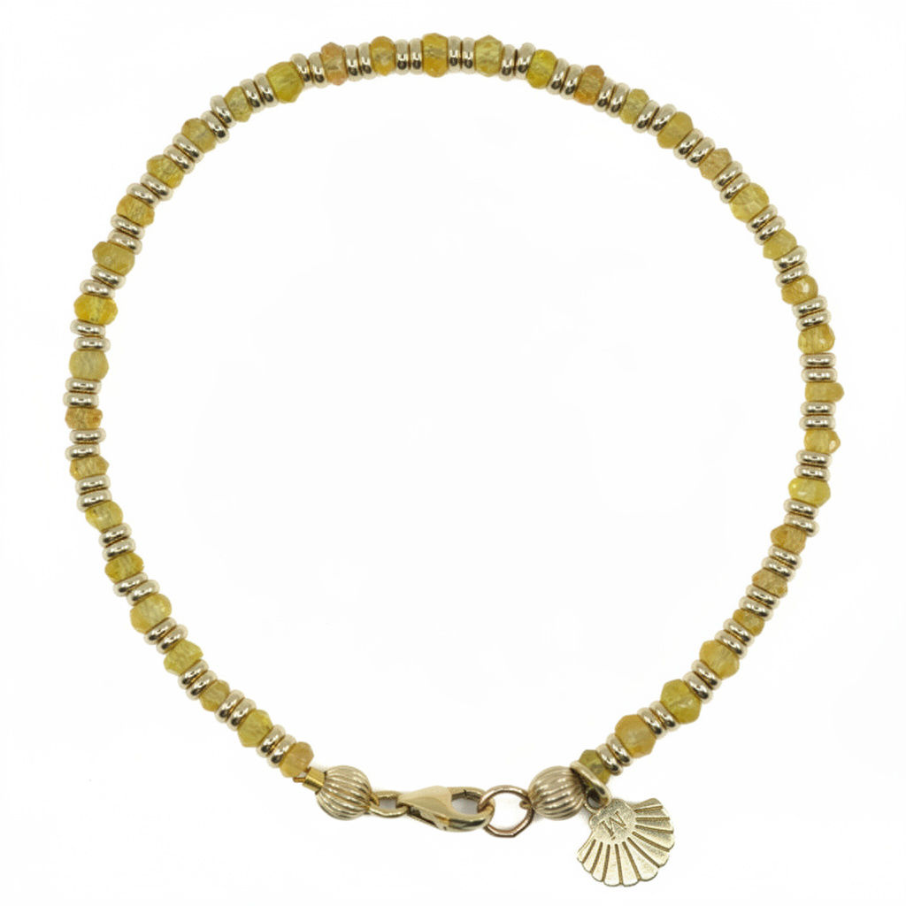 Champagne by the Shore - 14K Gold Yellow Sapphire (2mm)