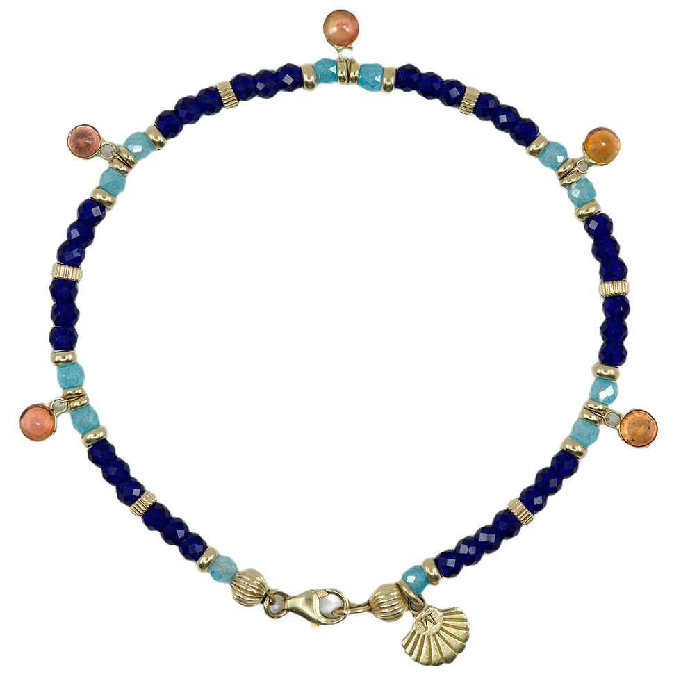 Elegant necklace with blue, gold, and turquoise beads for fashionable accessories