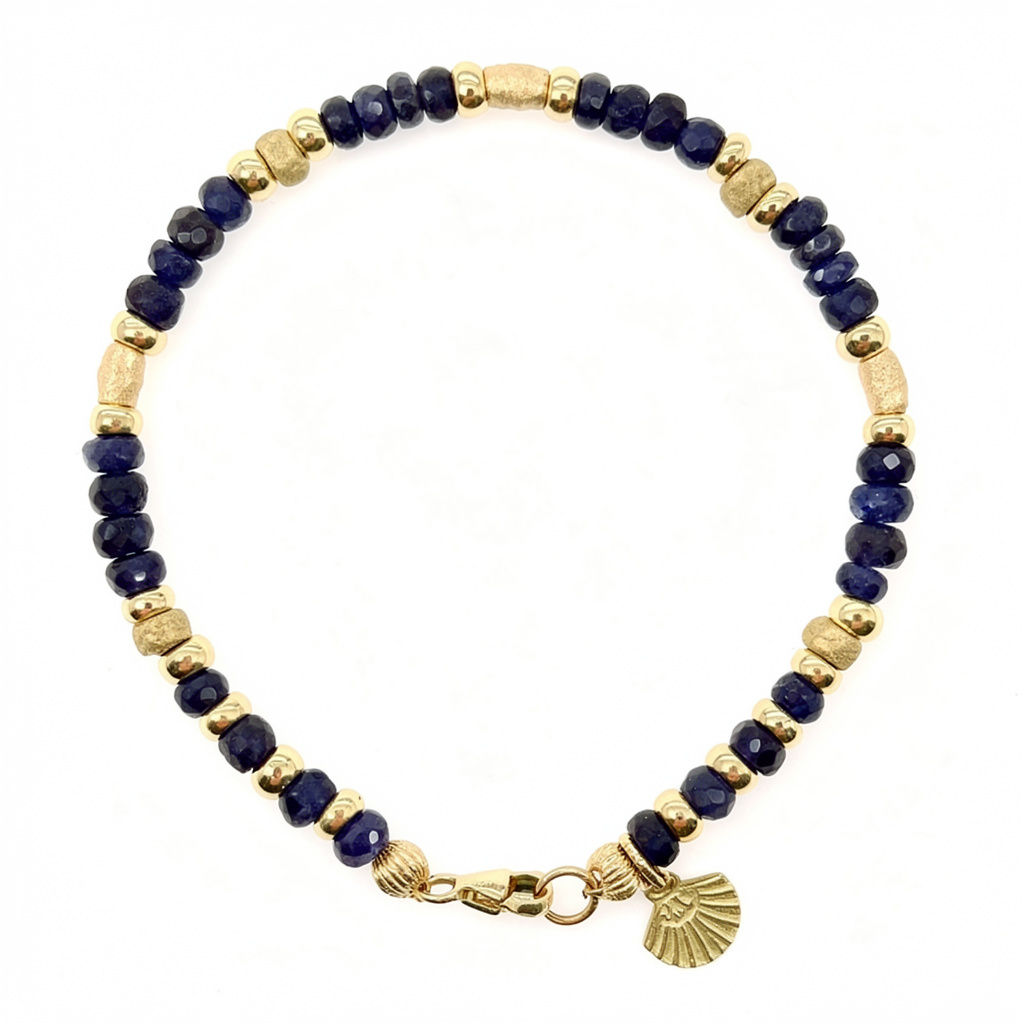 Lilou - 14K Gold Blue Sapphire Bracelet (4mm)