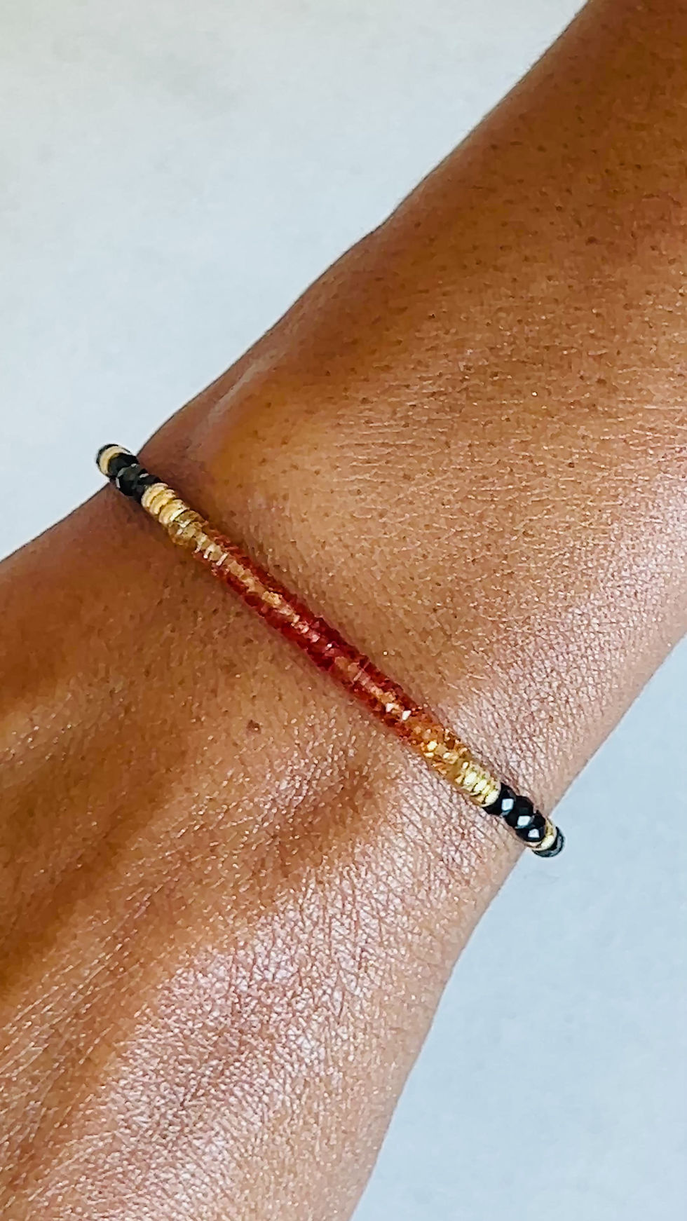 Thumbnail: Sunset On The Coast - 14K Gold Spinel With Sapphire Accents (2mm)