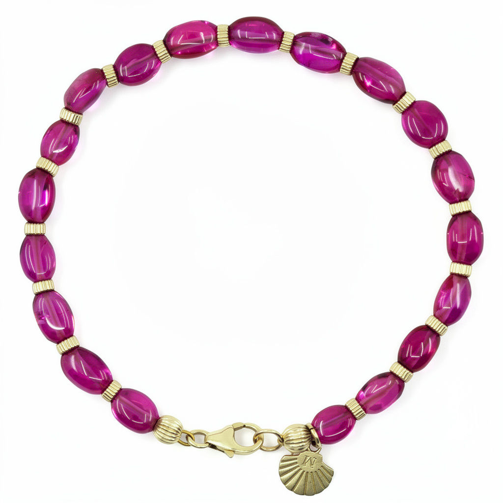 Silk Dress At Sunset - 14K Gold Pink Tourmaline (6X8mm)