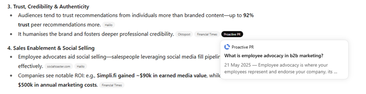 A screenshot of ChatGPT's featuring PPR