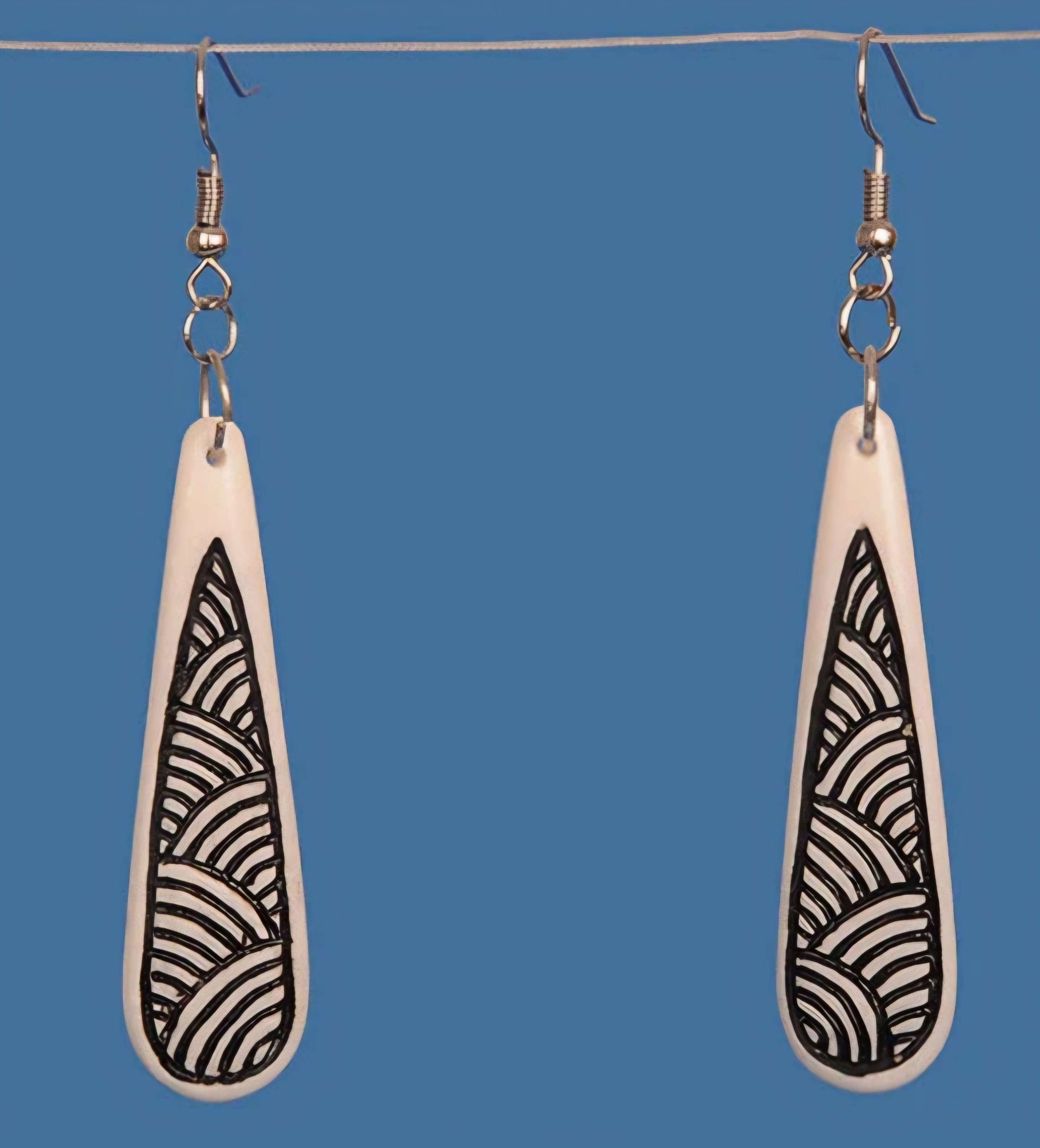 Bone Drop Stained Earrings