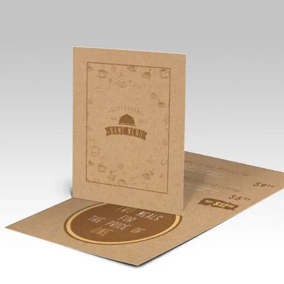 Brown Kraft Menus