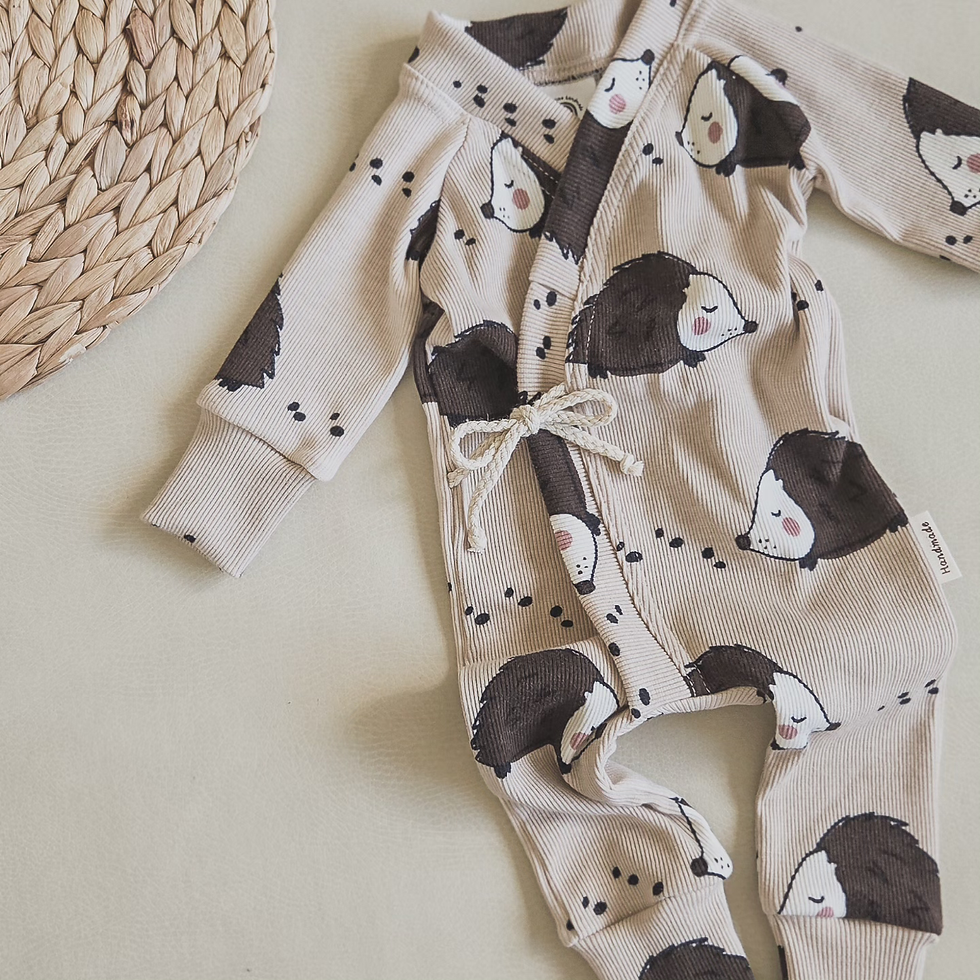 Thumbnail: Wrap Romper (hedge hogs)