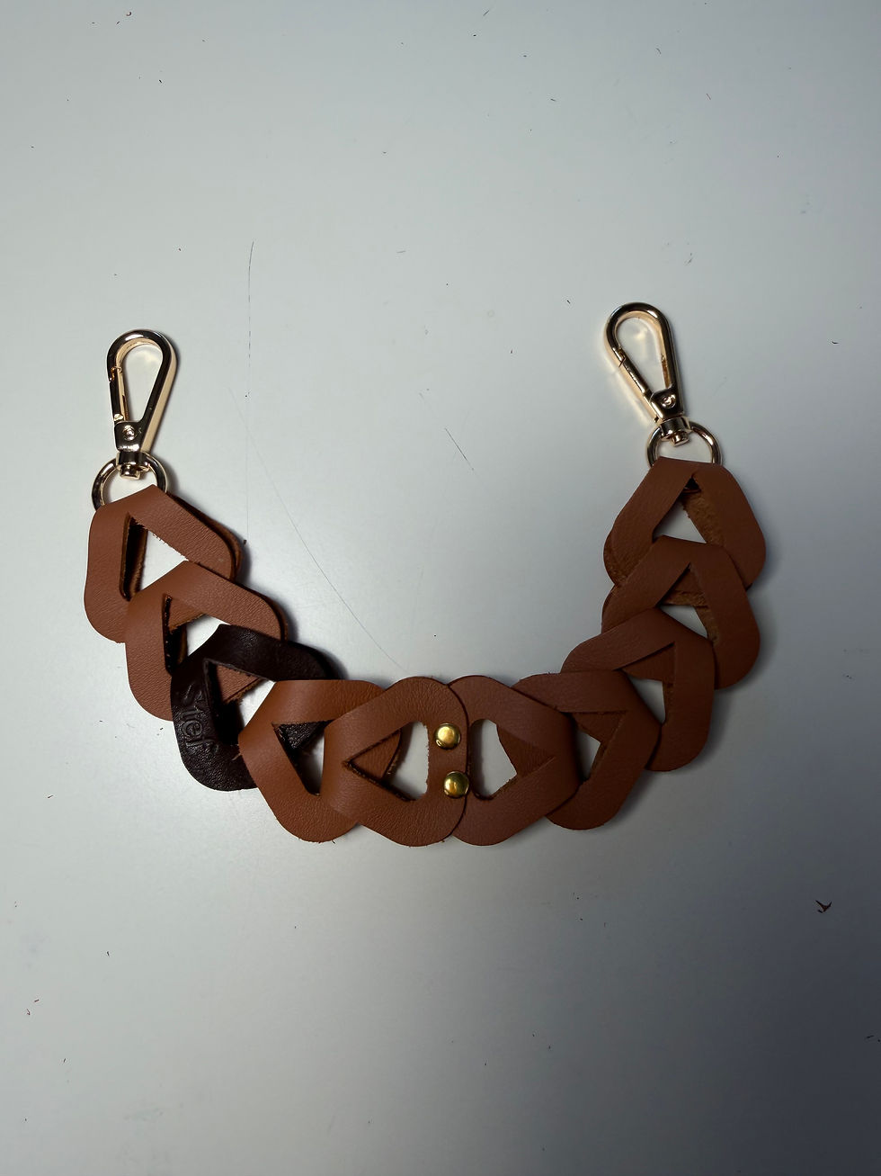 Miniature : Bandoulière Camel/Marron courte