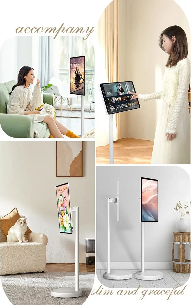 Miniatura: 2025 21.5 Inch Portable Smart TV with White Cabinet Factory Monitor LCD for Digi