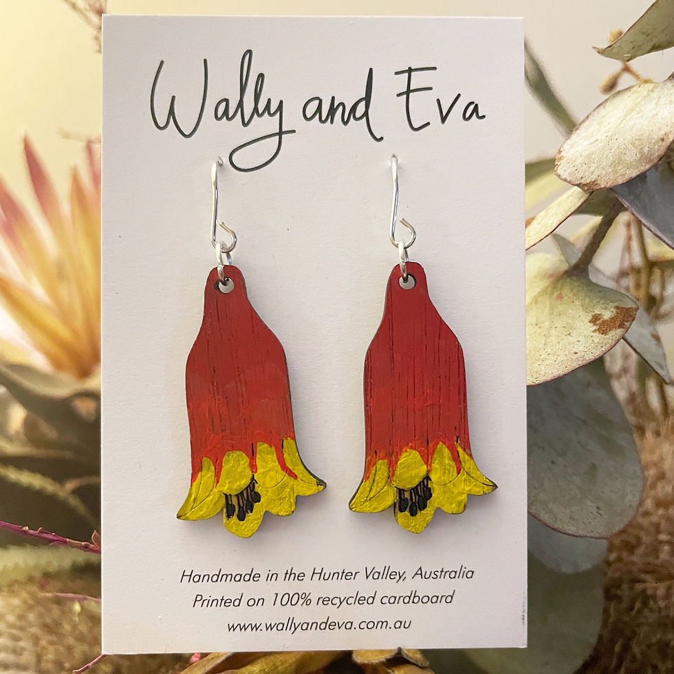Australian Christmas Bells Hand Painted Dangle Earrings