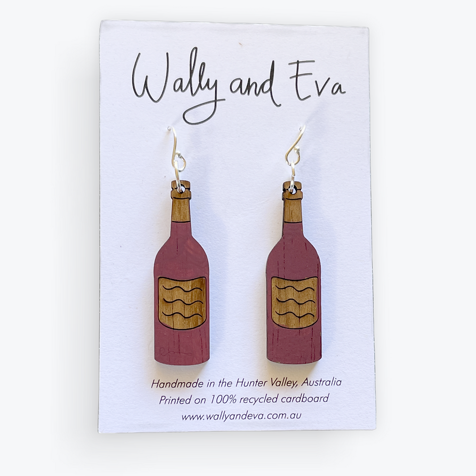 Thumbnail: Red Wine Bottle Dangle Earrings