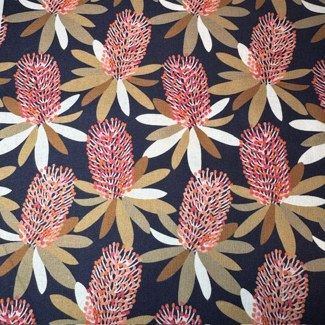 Thumbnail: Custom Made Cylinder Table Lamp Australian Flora Warm Tones