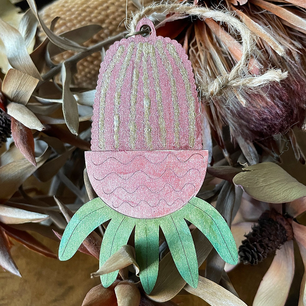 Thumbnail: Australiana Native Flowers Christmas Decorations - Banksia Flower