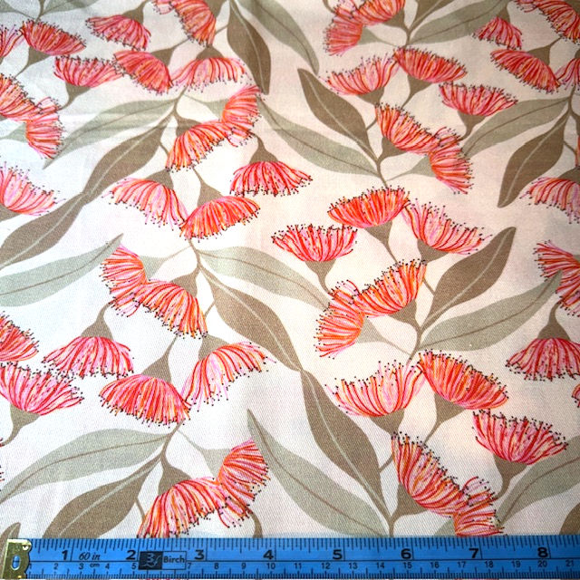 Thumbnail: Custom Made Cylinder Table Lamp Australian Flora Warm Tones