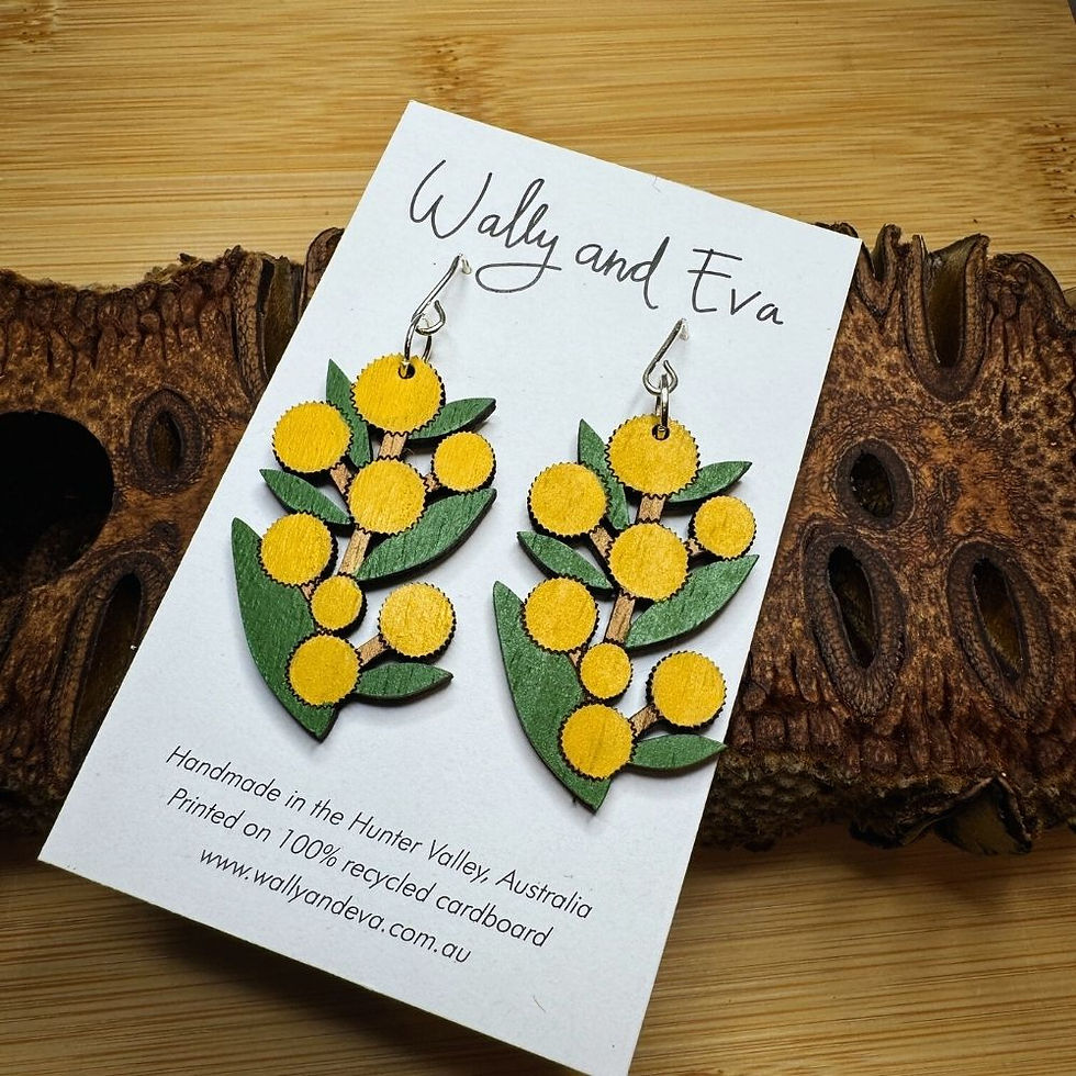 Thumbnail: Australian Wattle Dangle Earrings