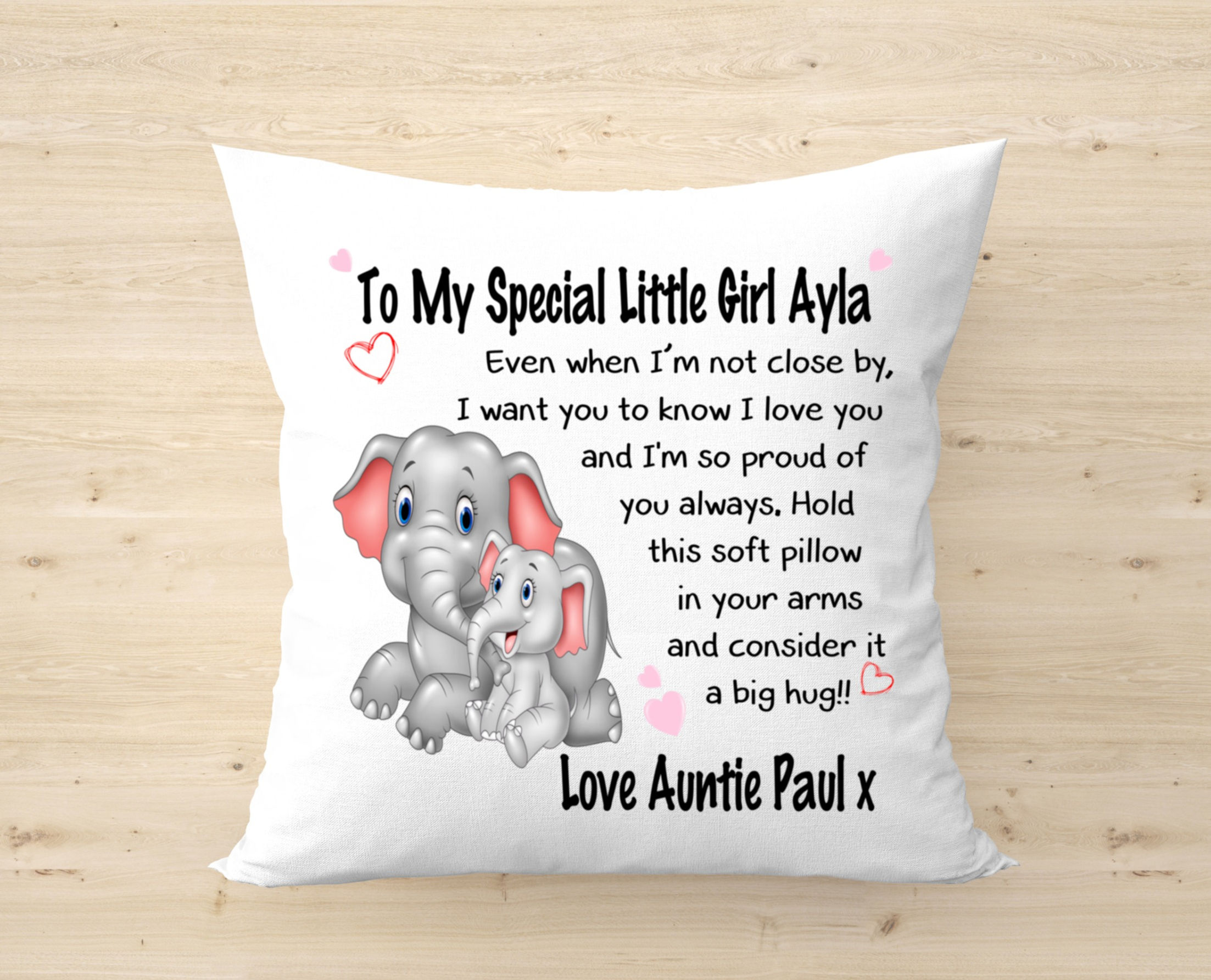 supersoft cute personalised cushion any names can be added