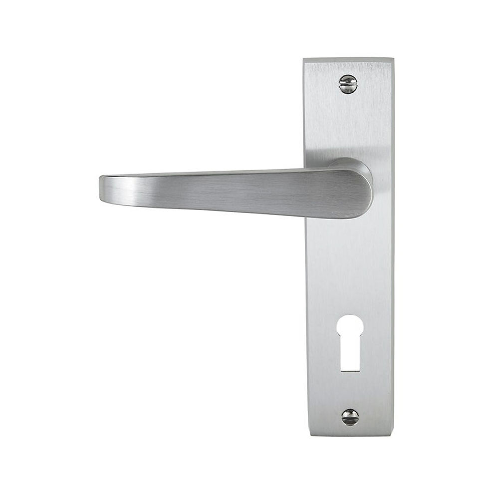 Belmont Lever Lock Door Handle Pair - Satin Chrome