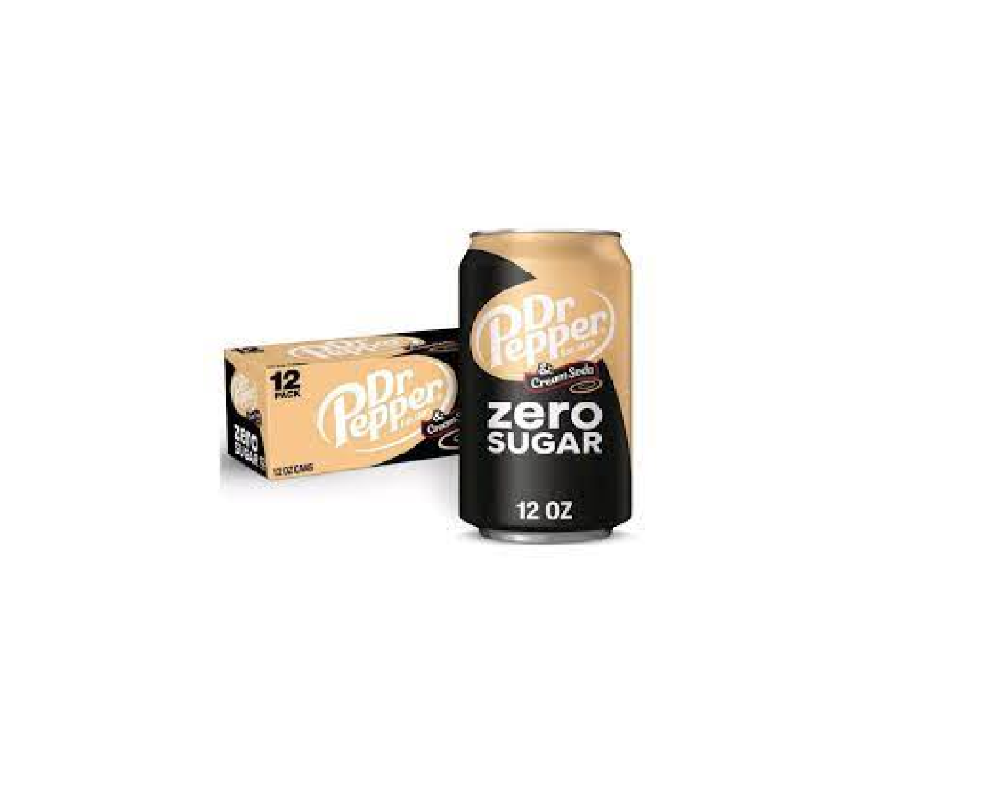 Dr Pepper & Cream Soda Zero Sugar  12/12 oz