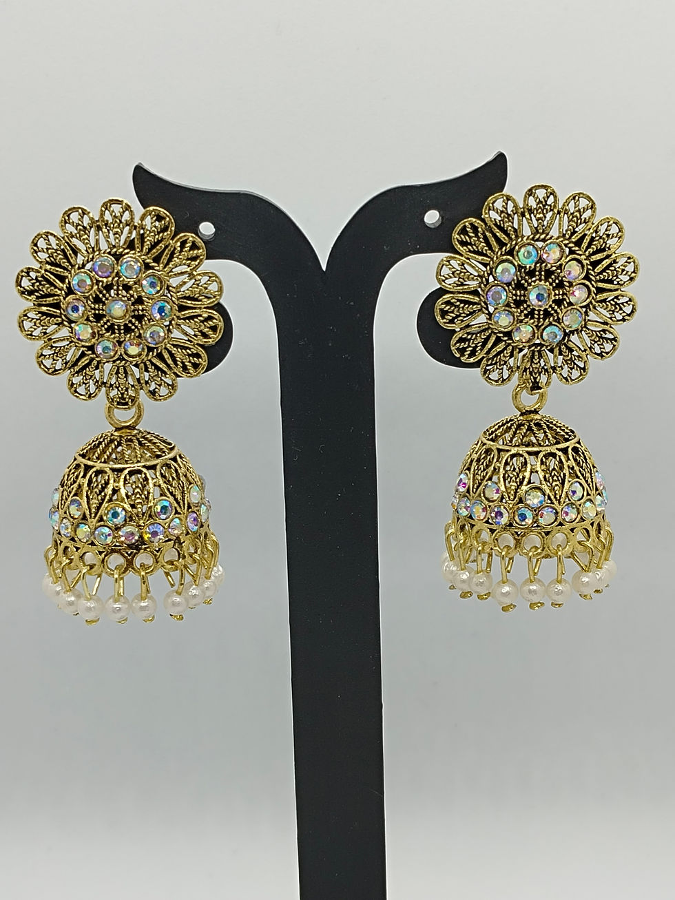 Thumbnail: Traditional Golden Color Jhumka Earring for Women and Girls