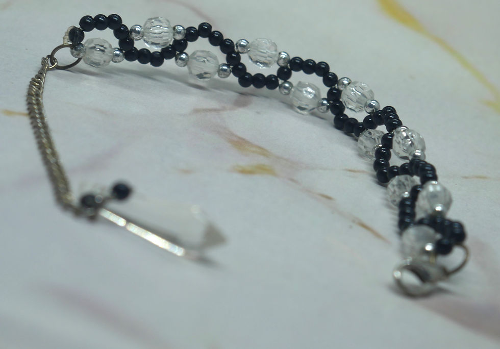 Thumbnail: Handmade black and crystal beaded Bracelet for women and Girls