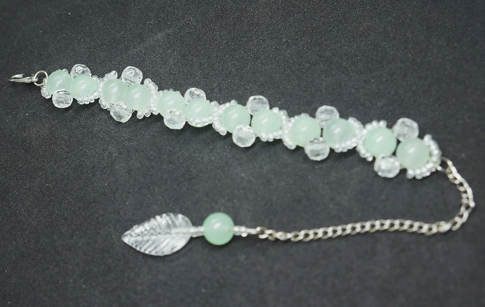 Thumbnail: Handmade Green and white Bracelet for women and Girls