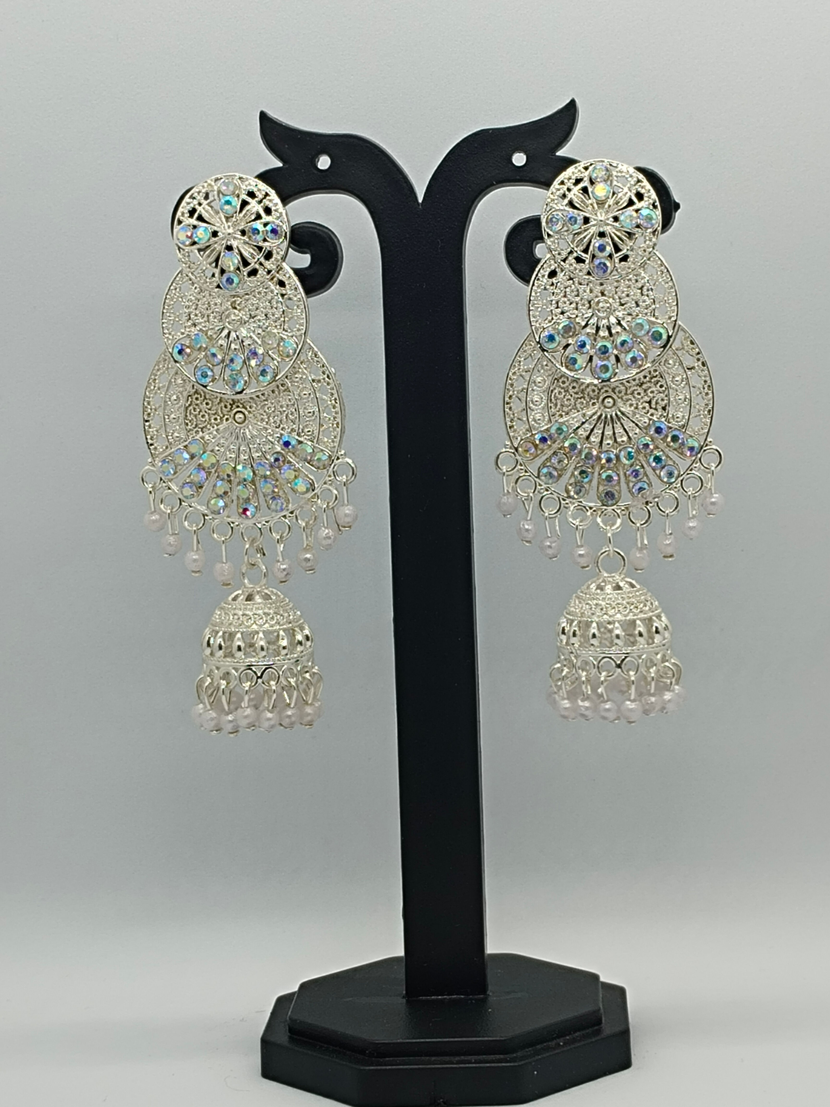 Traditional Silver Color Jhumka Earring for Women and Girls