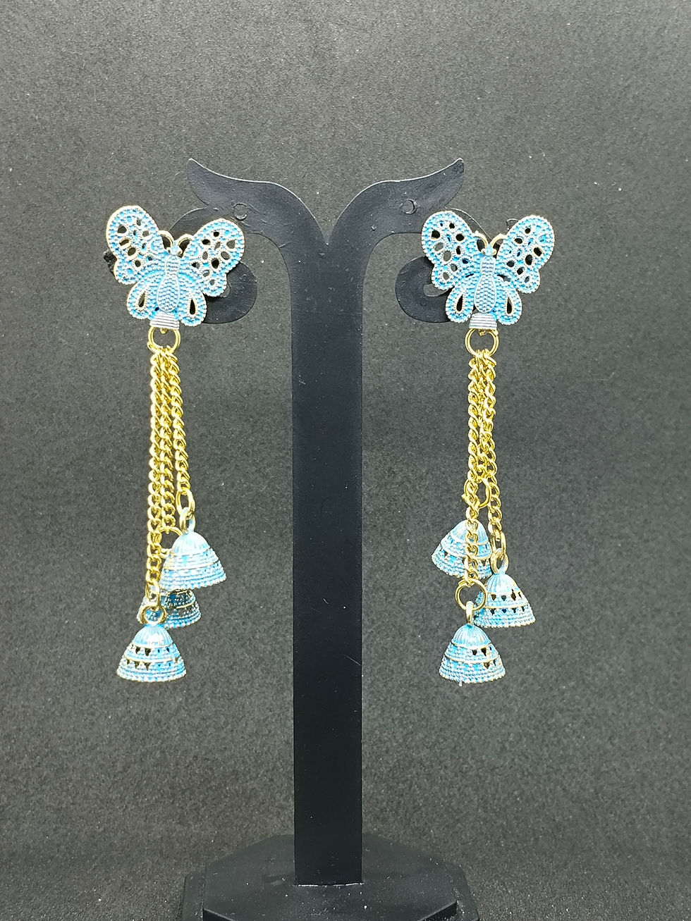 Thumbnail: Stylish Butterfly latkan Earring for Women and Girls