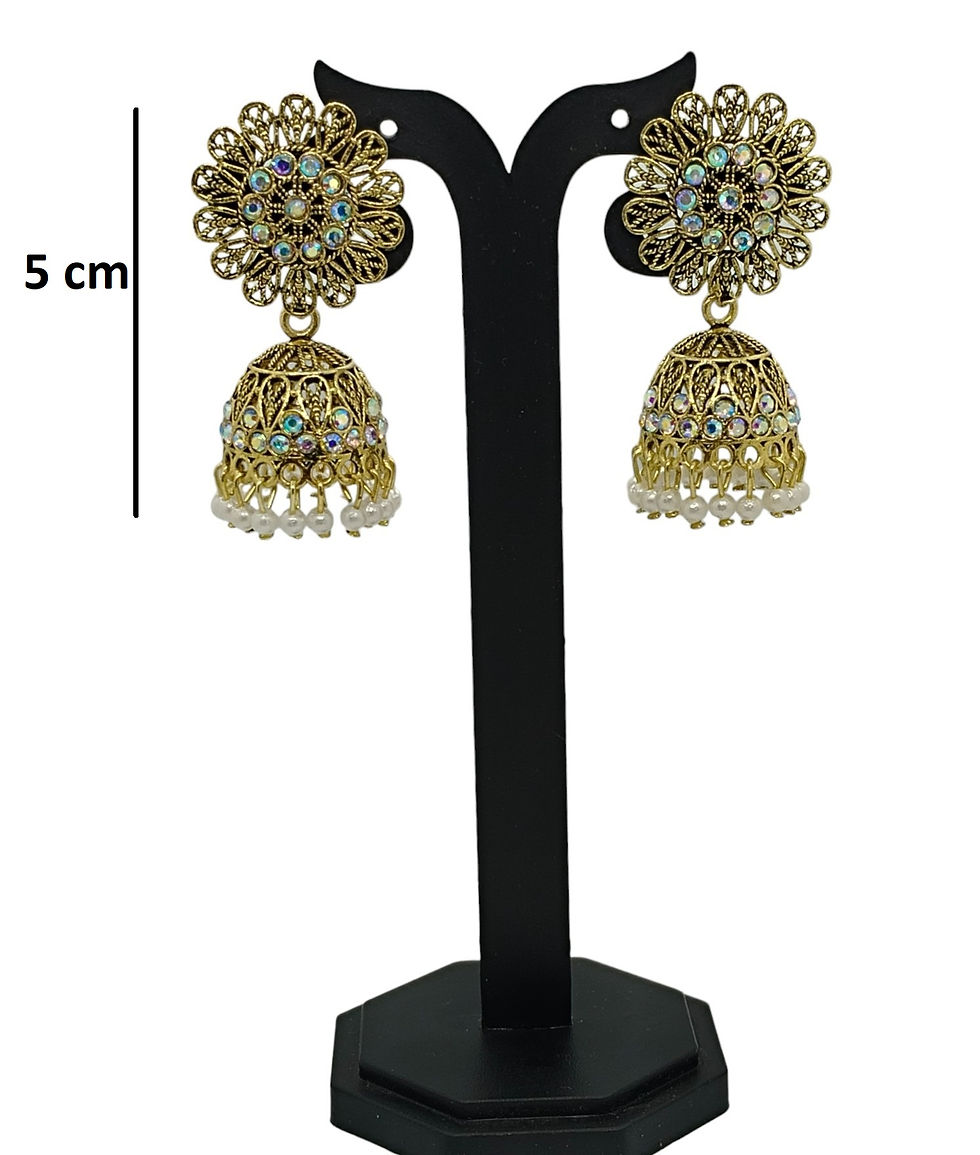 Thumbnail: Traditional Golden Color Jhumka Earring for Women and Girls
