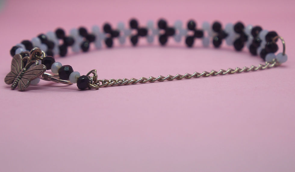 Thumbnail: Handmade black and blue with butterfly charm Bracelet for women and Girls