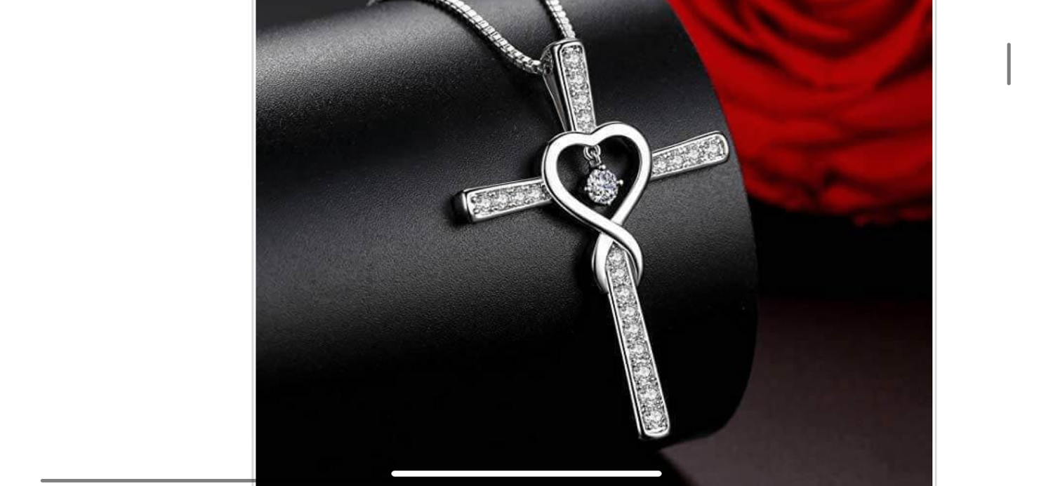 Sterling Silver Heart Cross