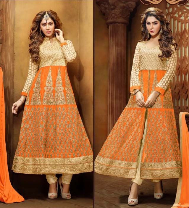 Thumbnail: Bhagalpuri Silk Designer Anarkali Style Dress
