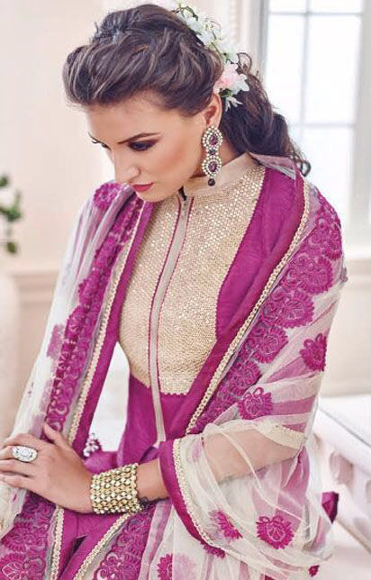 Thumbnail: Graceful Semi Stitched Salwar Suits