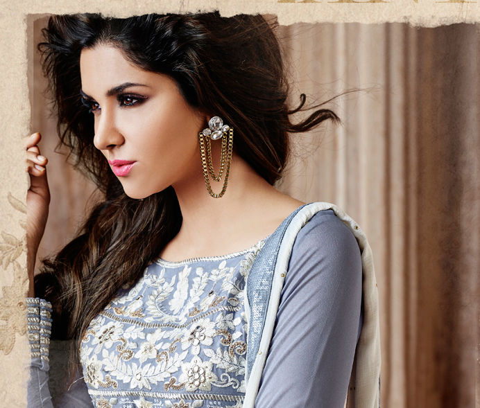 Thumbnail: ELEGANT LIGHT BLUE PARTY WEAR ANARKALI DRESS