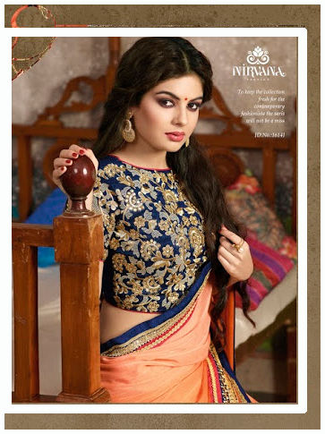 Thumbnail: DESIGNER EMBROIDERED SAREE FOR WEDDING AND PARTY