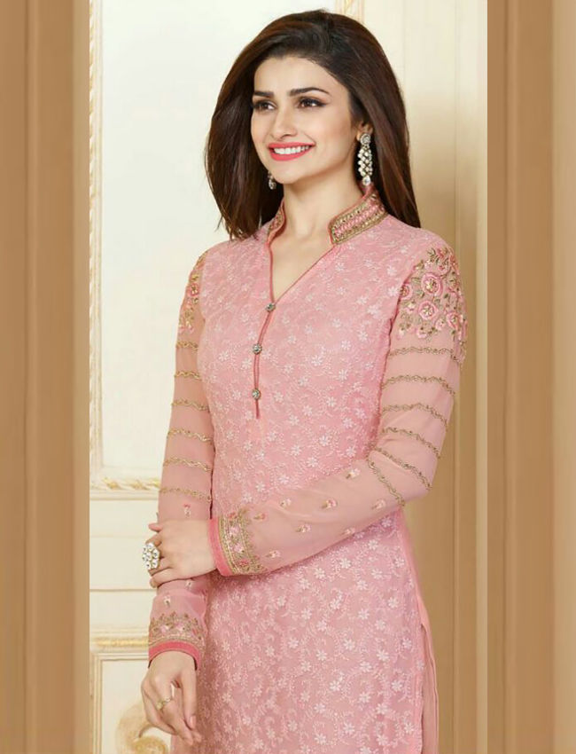Thumbnail: Classic Pink Embroidered Salwar Suit