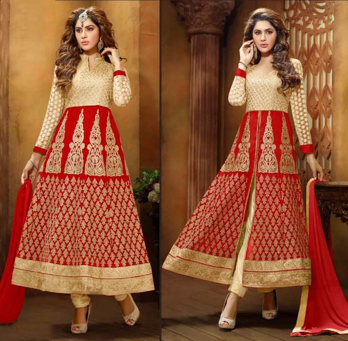 Thumbnail: Bhagalpuri Silk Designer Anarkali Style Dress
